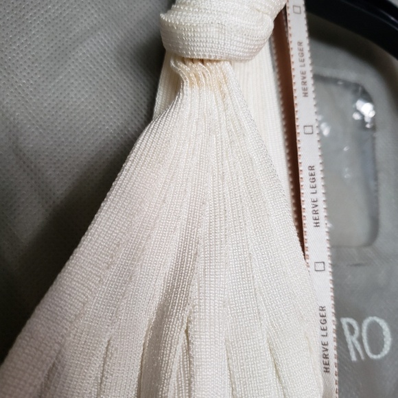 Herve Leger Rosie V Neck Tie Knot Bandage Dress S - Picture 7 of 8